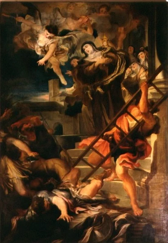 Santa Chiara che respinge i saraceni